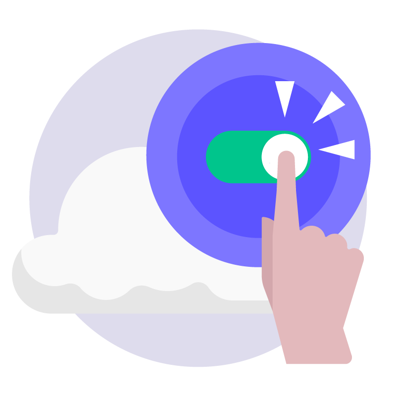 an illustration of an on button